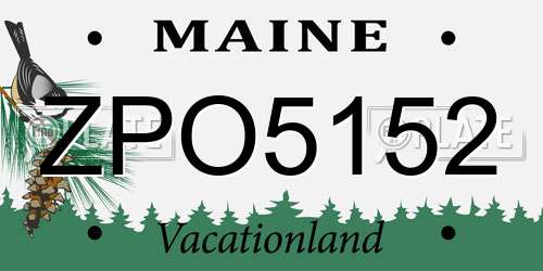ZPO5152 Maine License Plate
