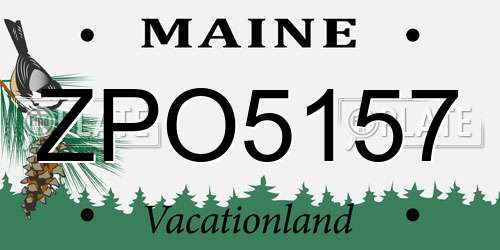 ZPO5157 Maine License Plate