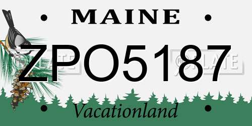 ZPO5187 Maine License Plate