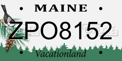 ZPO8152 Maine License Plate