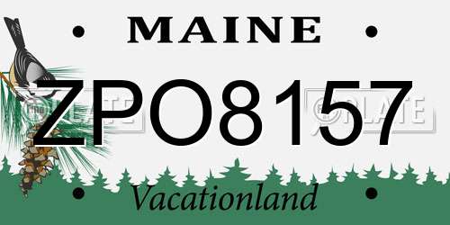 ZPO8157 Maine License Plate