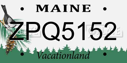 ZPQ5152 Maine License Plate