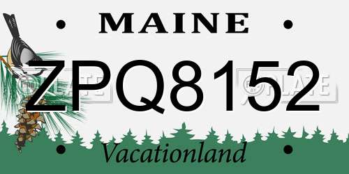 ZPQ8152 Maine License Plate