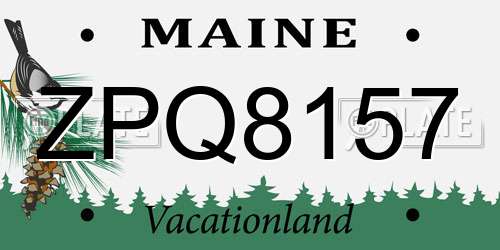 ZPQ8157 Maine License Plate