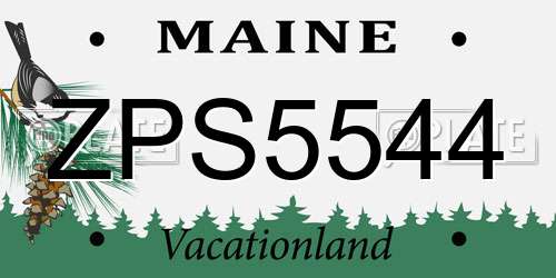 ZPS5544 Maine License Plate