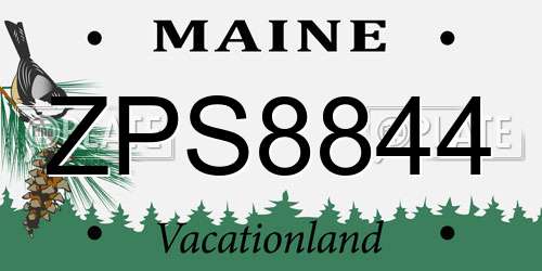 ZPS8844 Maine License Plate