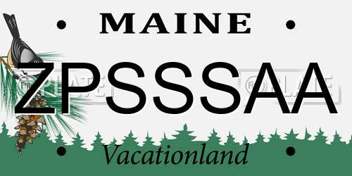 ZPSSSAA Maine License Plate