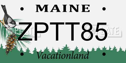 ZPTT85 Maine License Plate