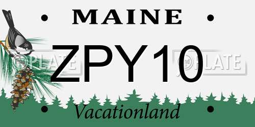 ZPY10 Maine License Plate