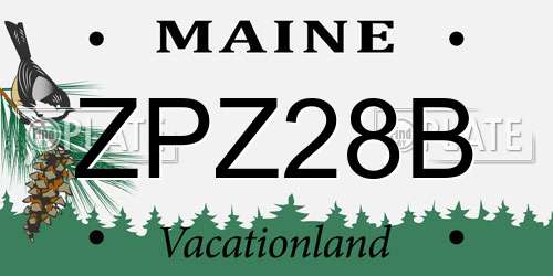 ZPZ28B Maine License Plate