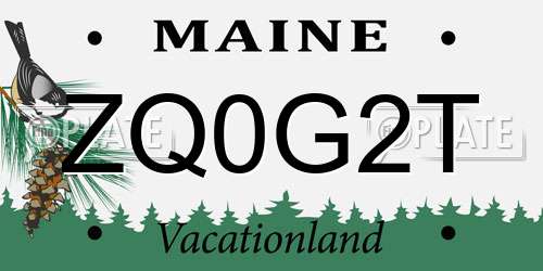 ZQ0G2T Maine License Plate