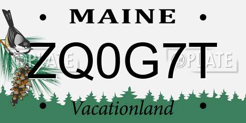 ZQ0G7T Maine License Plate