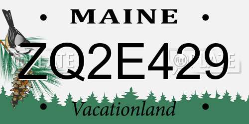 ZQ2E429 Maine License Plate