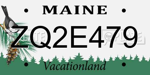 ZQ2E479 Maine License Plate