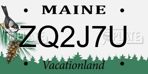 ZQ2J7U Maine License Plate