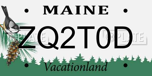 ZQ2T0D Maine License Plate