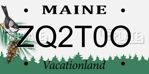 ZQ2T0O Maine License Plate