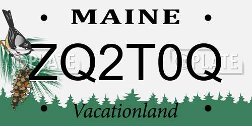 ZQ2T0Q Maine License Plate