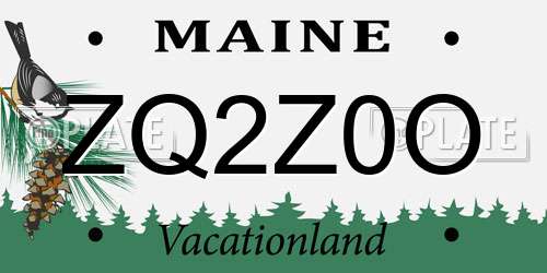 ZQ2Z0O Maine License Plate