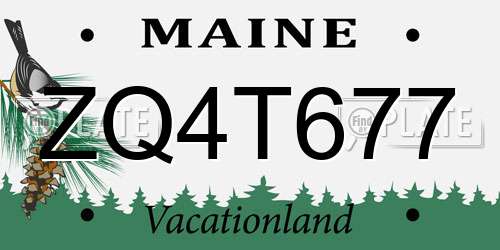 ZQ4T677 Maine License Plate