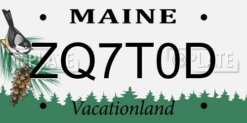 ZQ7T0D Maine License Plate