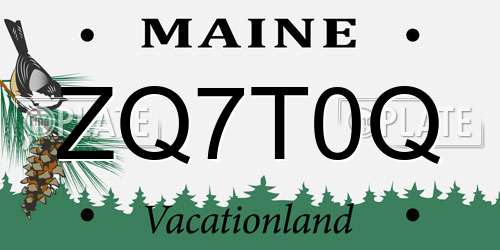 ZQ7T0Q Maine License Plate