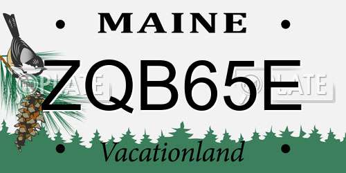 ZQB65E Maine License Plate