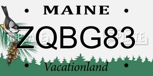 ZQBG83 Maine License Plate