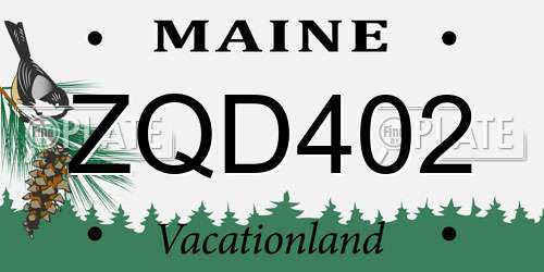 ZQD402 Maine License Plate