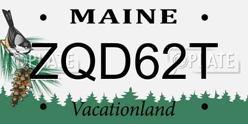 ZQD62T Maine License Plate