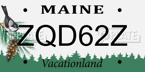 ZQD62Z Maine License Plate