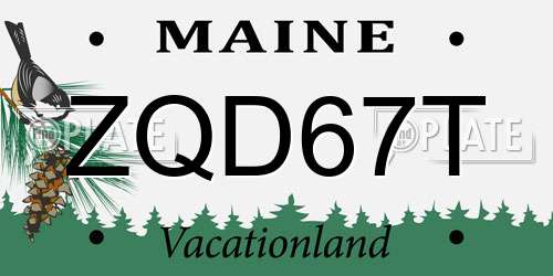 ZQD67T Maine License Plate