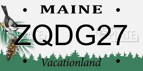 ZQDG27 Maine License Plate