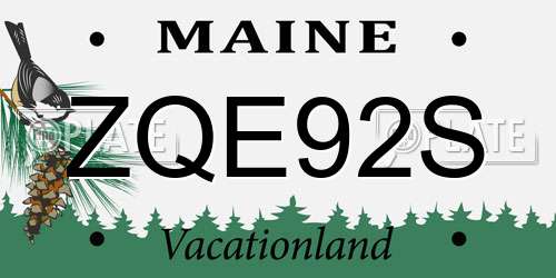 ZQE92S Maine License Plate