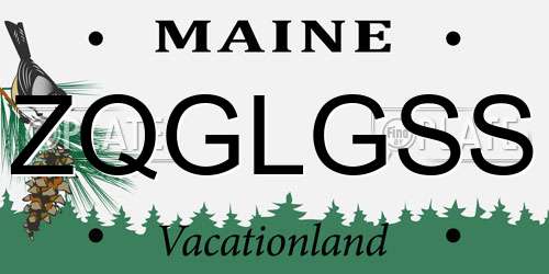 ZQGLGSS Maine License Plate