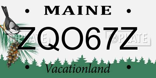 ZQO67Z Maine License Plate