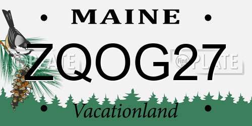 ZQOG27 Maine License Plate