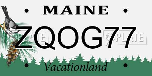 ZQOG77 Maine License Plate