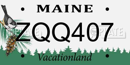 ZQQ407 Maine License Plate