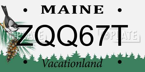 ZQQ67T Maine License Plate