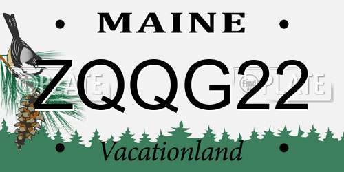 ZQQG22 Maine License Plate
