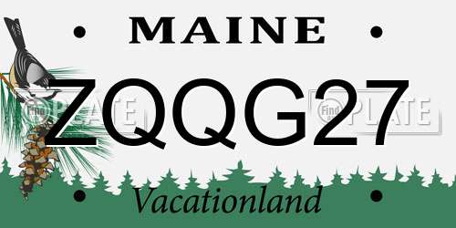 ZQQG27 Maine License Plate