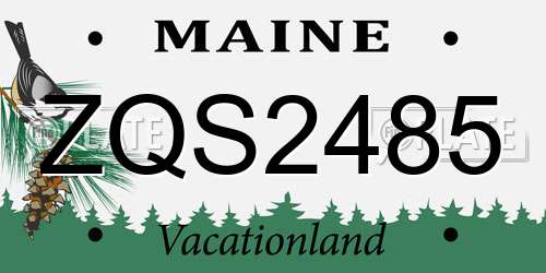 ZQS2485 Maine License Plate