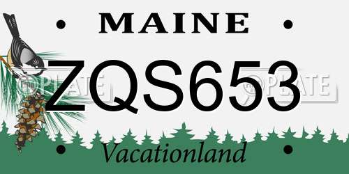 ZQS653 Maine License Plate