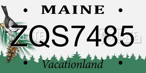 ZQS7485 Maine License Plate