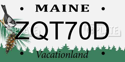 ZQT70D Maine License Plate