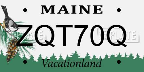 ZQT70Q Maine License Plate