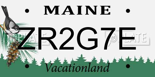 ZR2G7E Maine License Plate