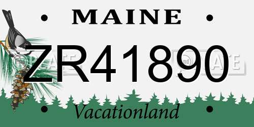 ZR41890 Maine License Plate