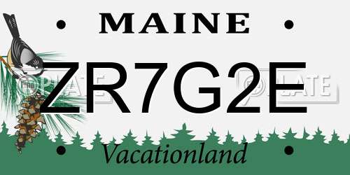 ZR7G2E Maine License Plate